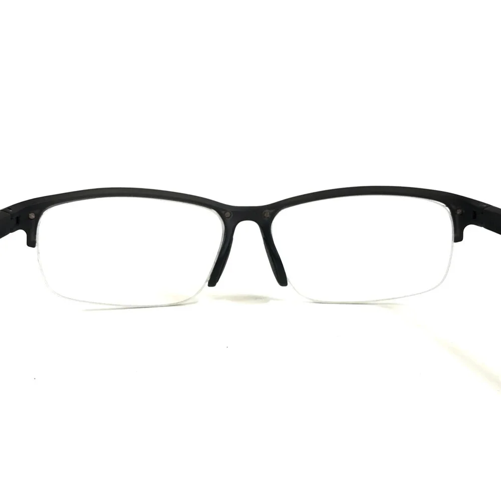 Nike Eyeglasses Frames 7136AF 065 Matte Black Red Rectangle Half Rim 57-15-145